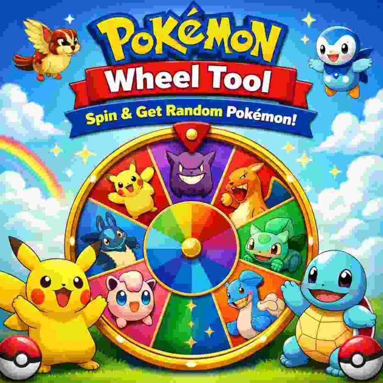 Pokémon Wheel Tool – Spin and Get a Random Pokémon using a colorful spinning wheel