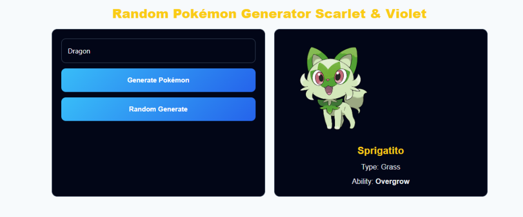 random pokemon generator scarlet and violet​