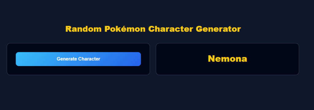 Random pokemon character generator