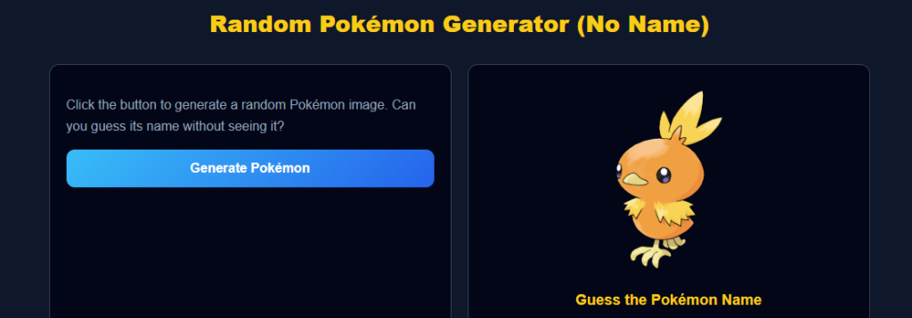 random pokémon generator no name