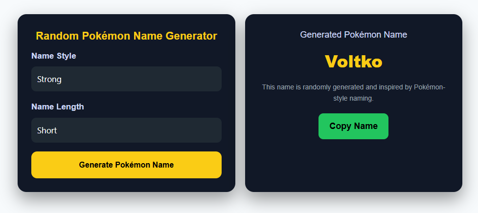 random pokemon name generator